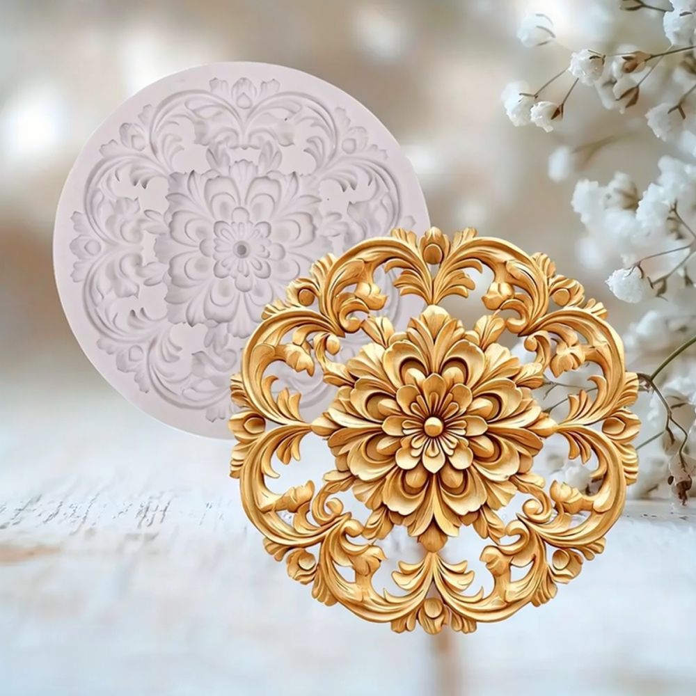 Round Floral Silicone Mold For - Silicone Epoxy Resin Molds Set review and price