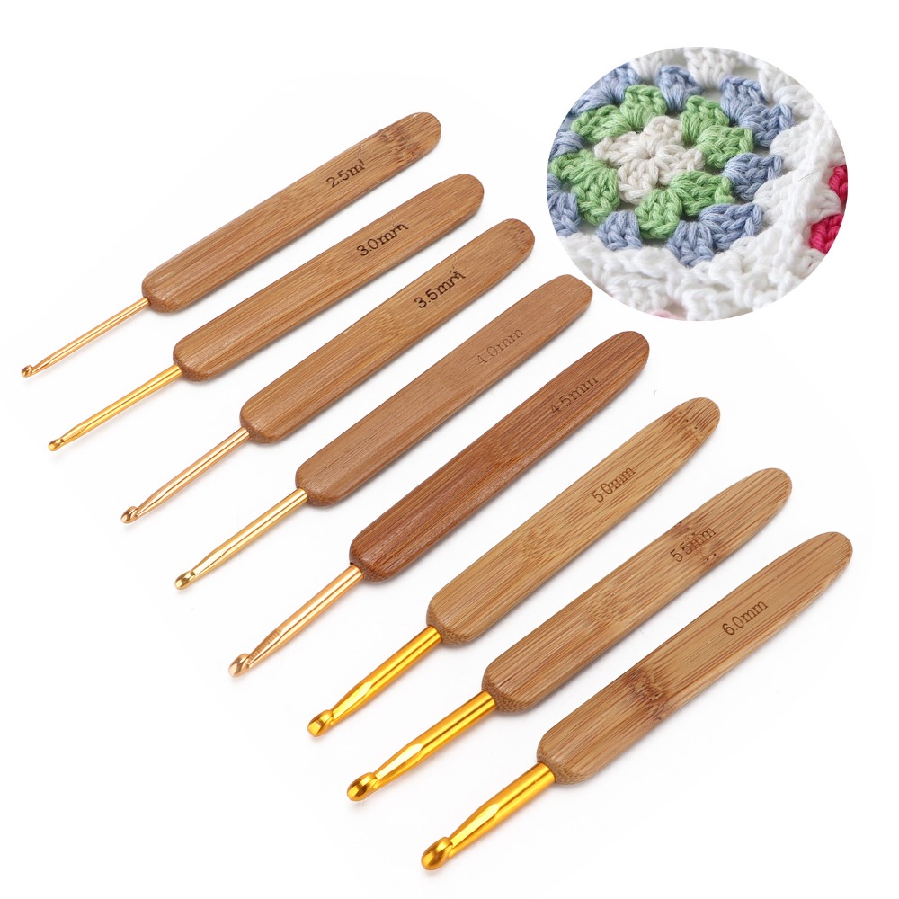 8pcs 2.5-6mm Sizes Crochet Hoo - Wooden Crochet Hooks Ergonomic Handle review and price