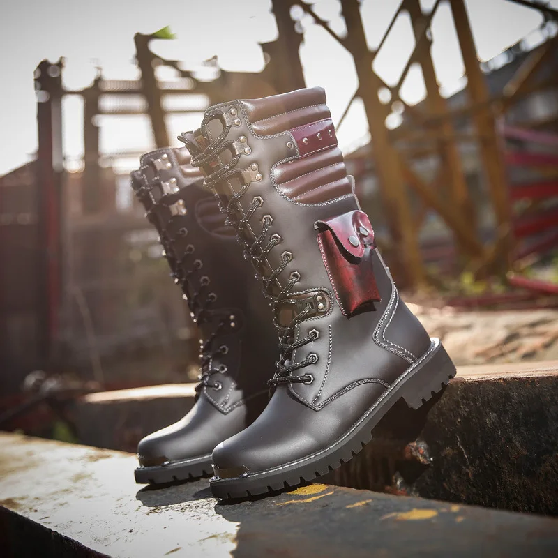 Men Knee High Leather Boots Wi - Craft Tools review and price